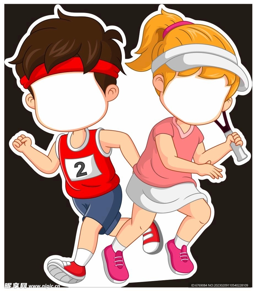 运动人物拍照框