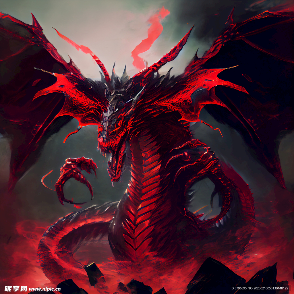 龙 奇幻 怪物 炫酷 背景图 