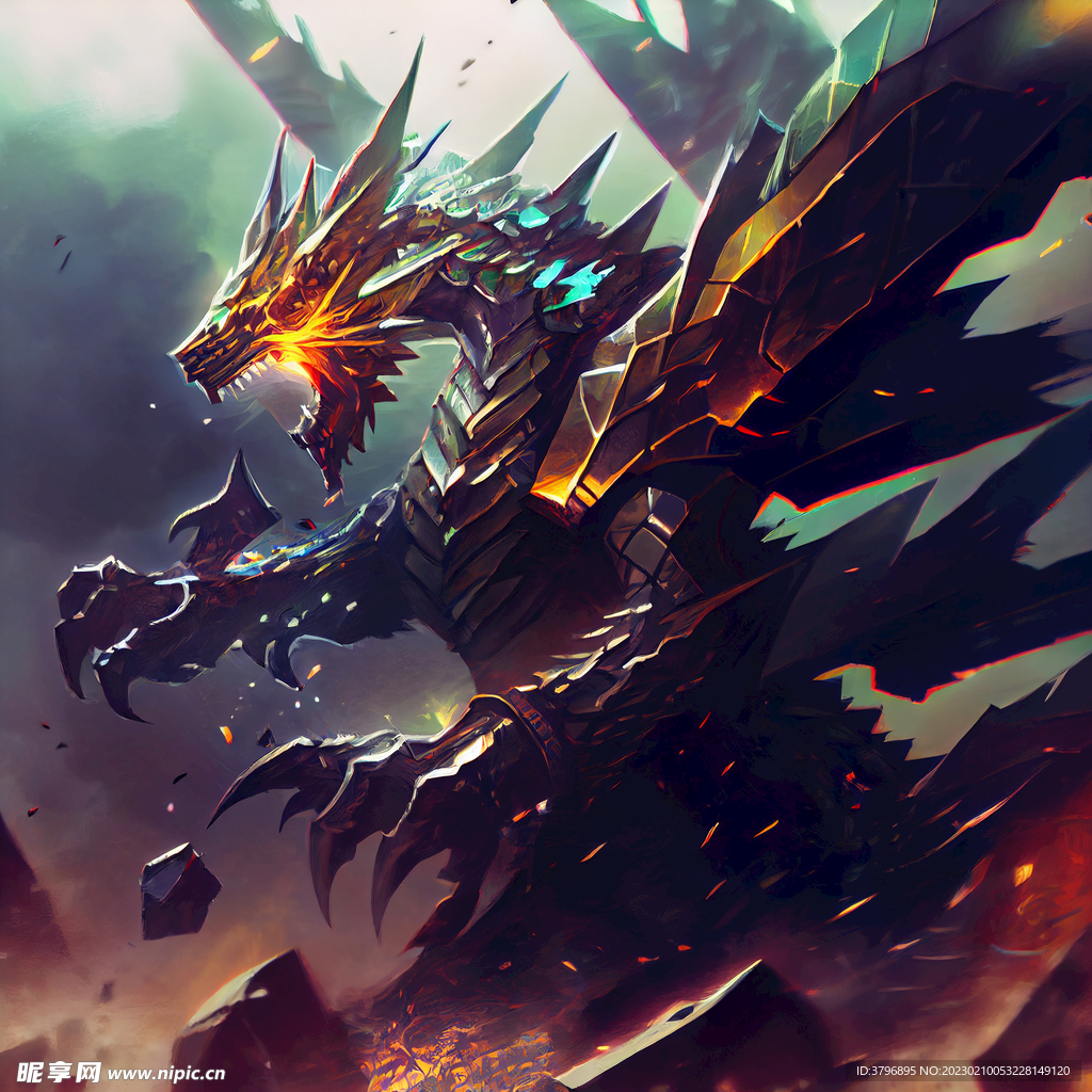 龙 奇幻 怪物 炫酷 背景图 