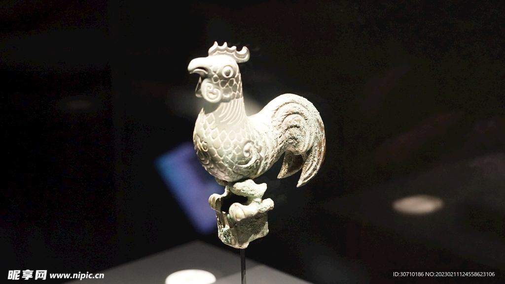 三星堆遗址的公鸡石雕