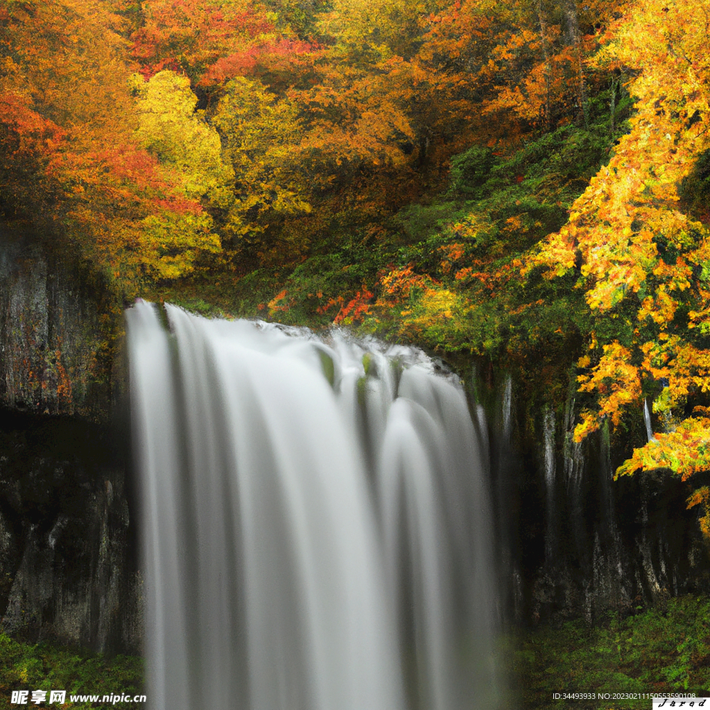 秋天的瀑布
