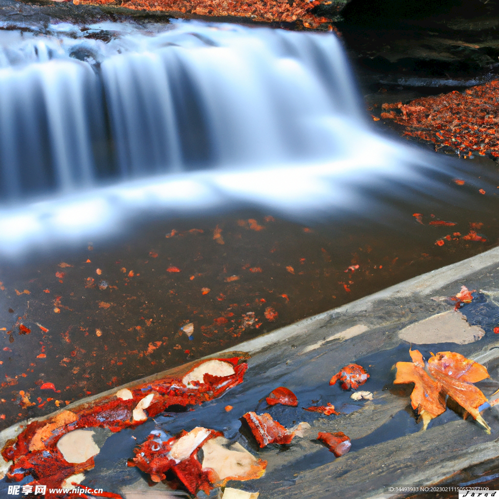 秋天的瀑布