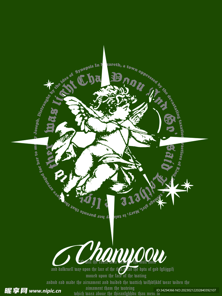 白色潮流天使小孩