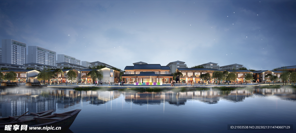 商业街古建筑沿河景观设计