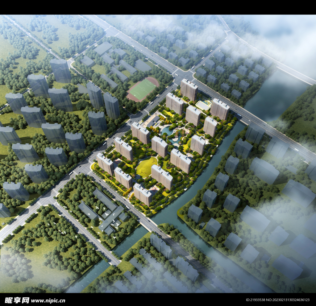 住宅小区别墅鸟瞰