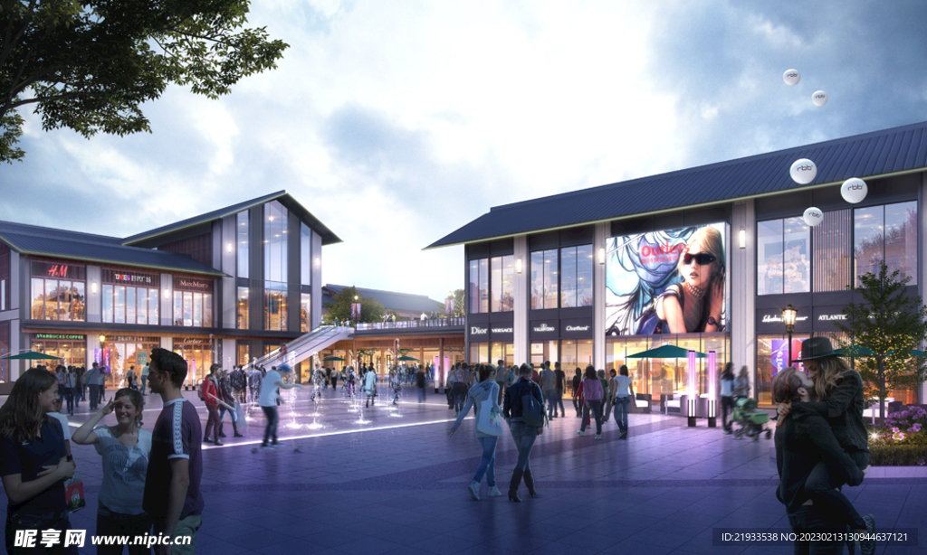 公建高层商业夜景综合体