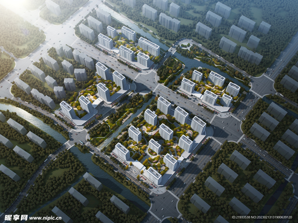 绿城别墅洋房园林住宅鸟瞰