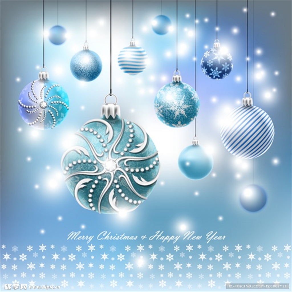 蓝色圣诞元素