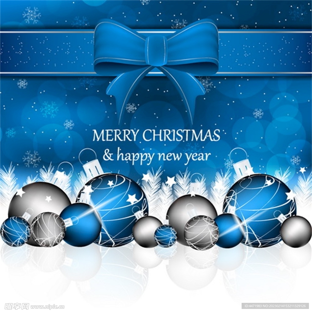 蓝色圣诞元素