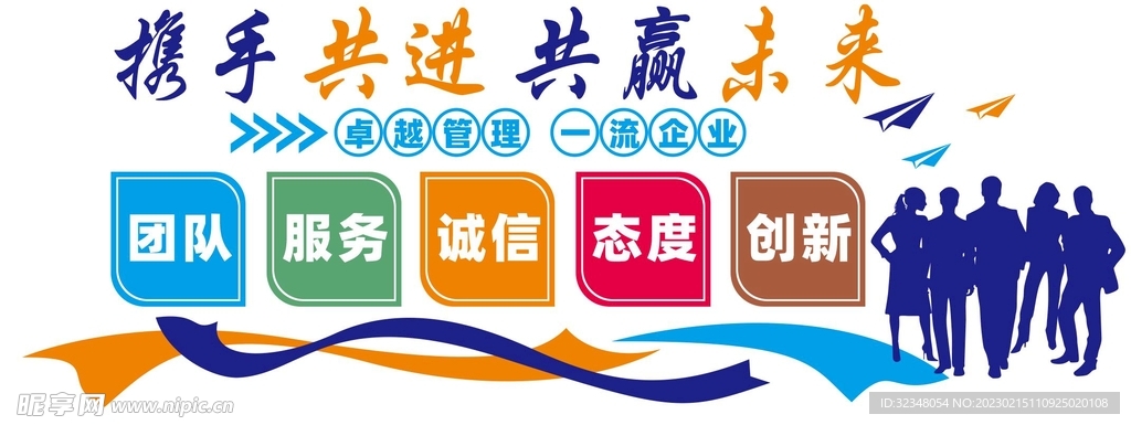 携手共进共赢未来企业文化墙