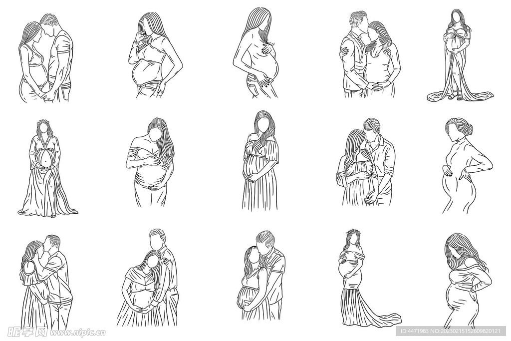 简笔画孕妇