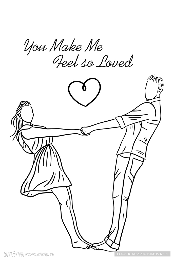 线描情侣 
