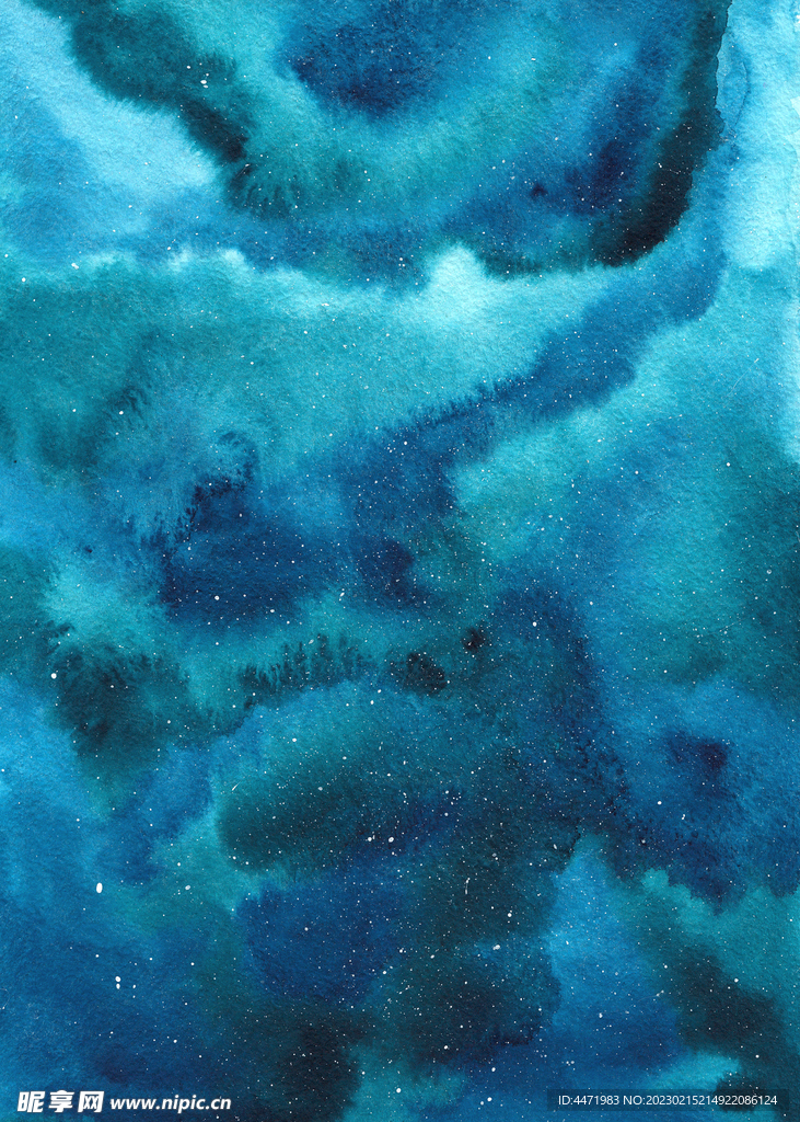 蓝色水彩
