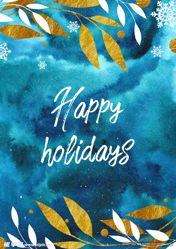 蓝色水彩装饰画