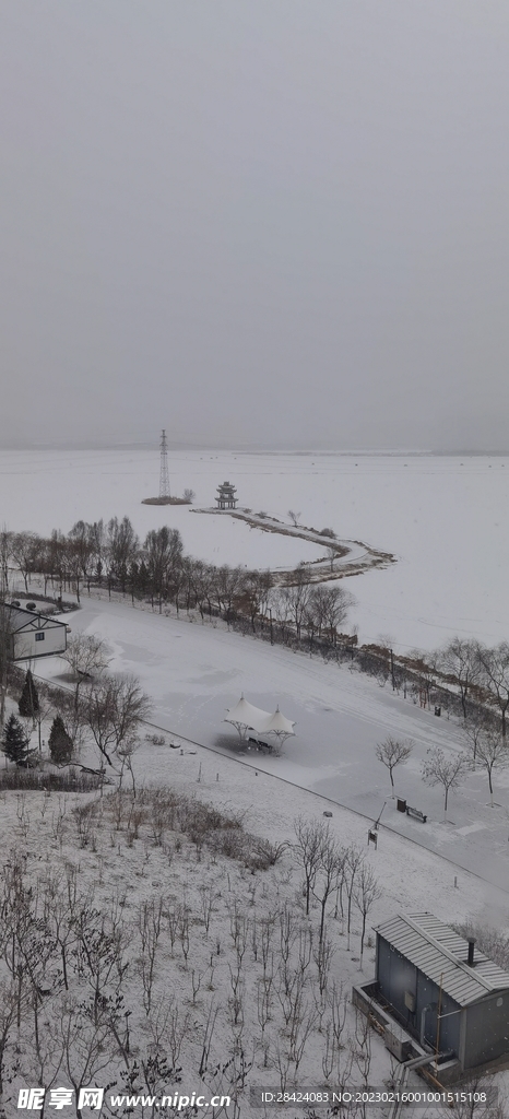 览山公园雪景