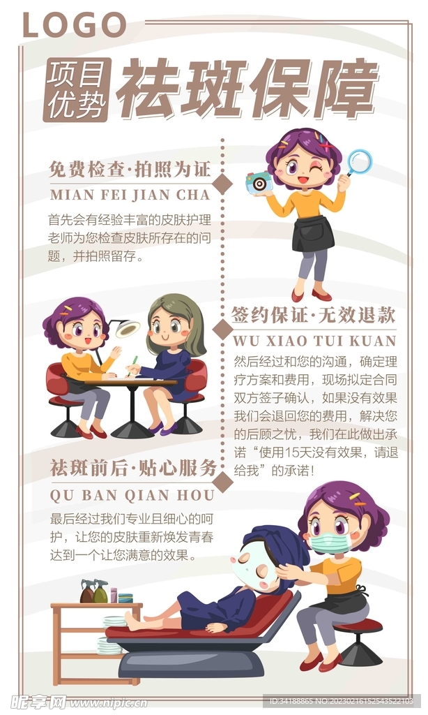 祛斑保障图片展板海报