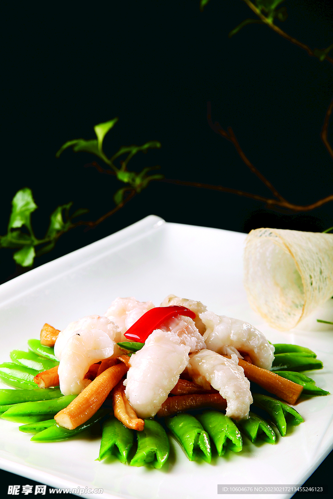 白玉菇炒龙虾肉