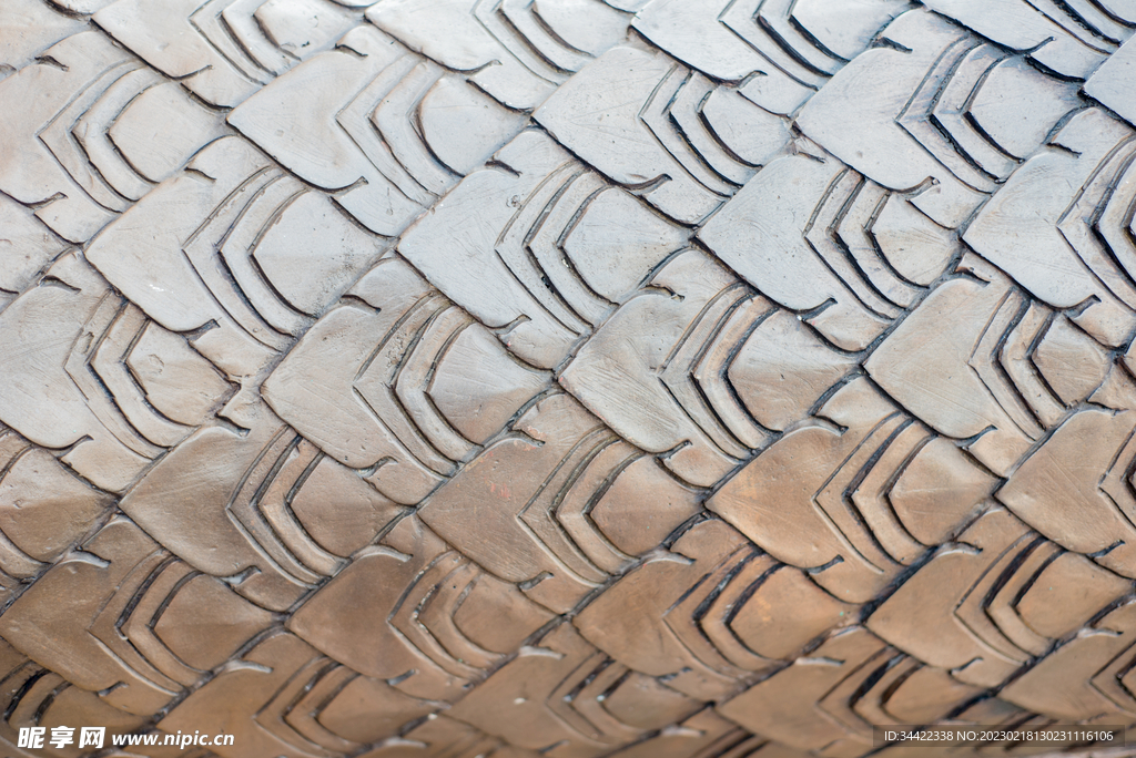 鱼鳞 3D浮雕 石膏雕塑