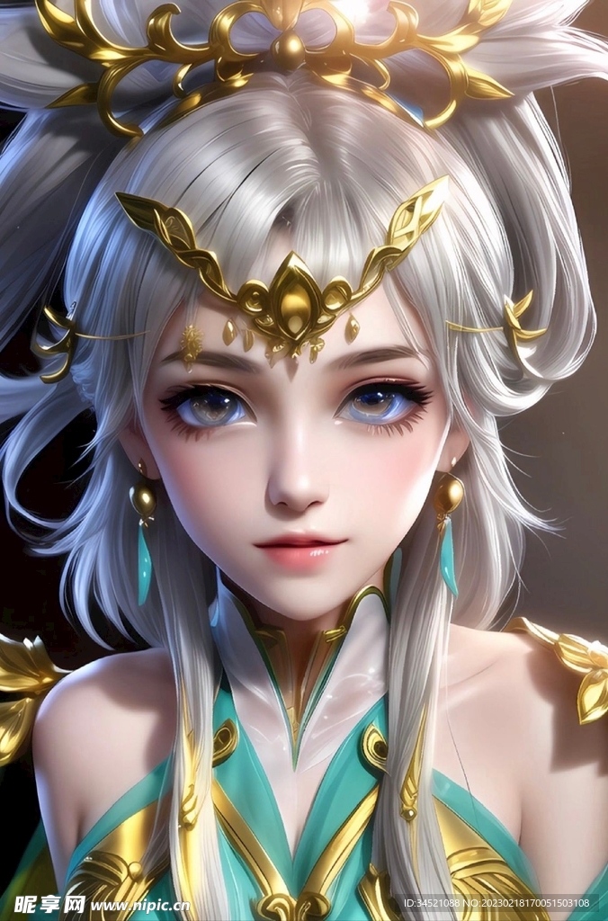 动漫3D人物美女美瞳贵重装饰