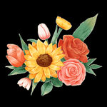 向日葵玫瑰花卉