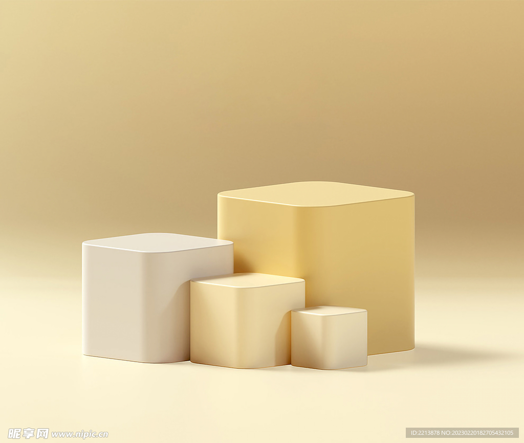 黄色方块3D产品展示C4D场景