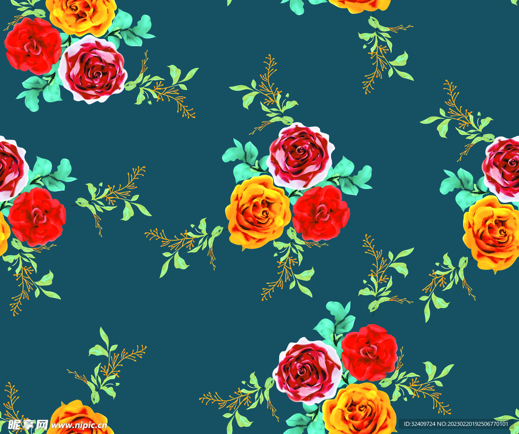 大牌 手绘花 玫瑰花