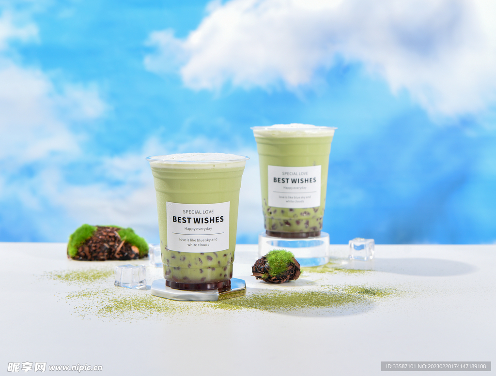 红豆抹茶椰子冰