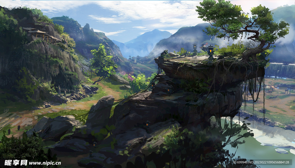 古风 传统建筑 山水风景 亭台