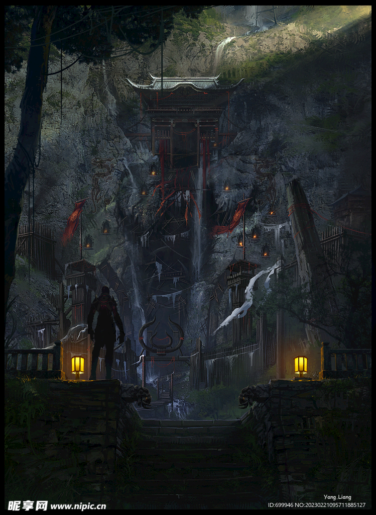 古风 传统建筑 山水风景 亭台