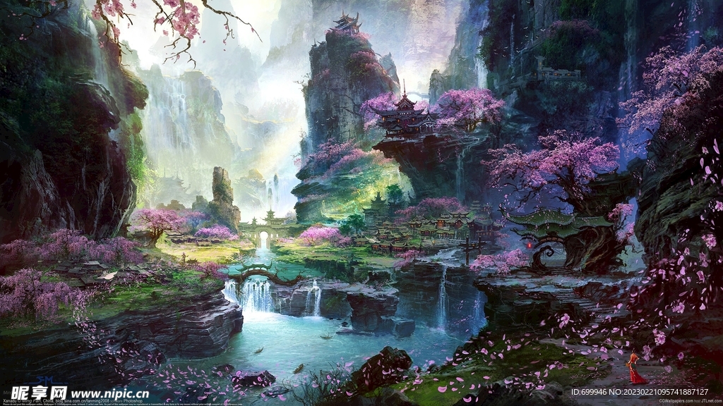 古风 传统建筑 山水风景 亭台