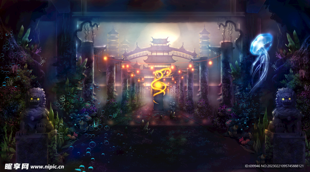 古风 传统建筑 山水风景 亭台