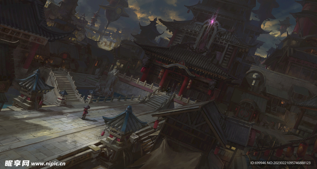 古风 传统建筑 山水风景 亭台