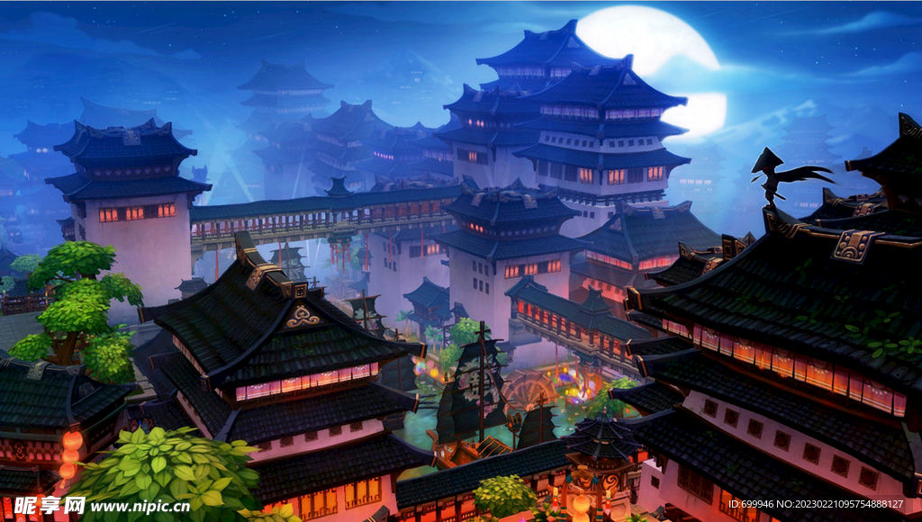 古风 传统建筑 山水风景 亭台