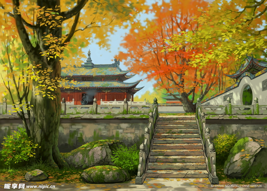 古风 传统建筑 山水风景 亭台