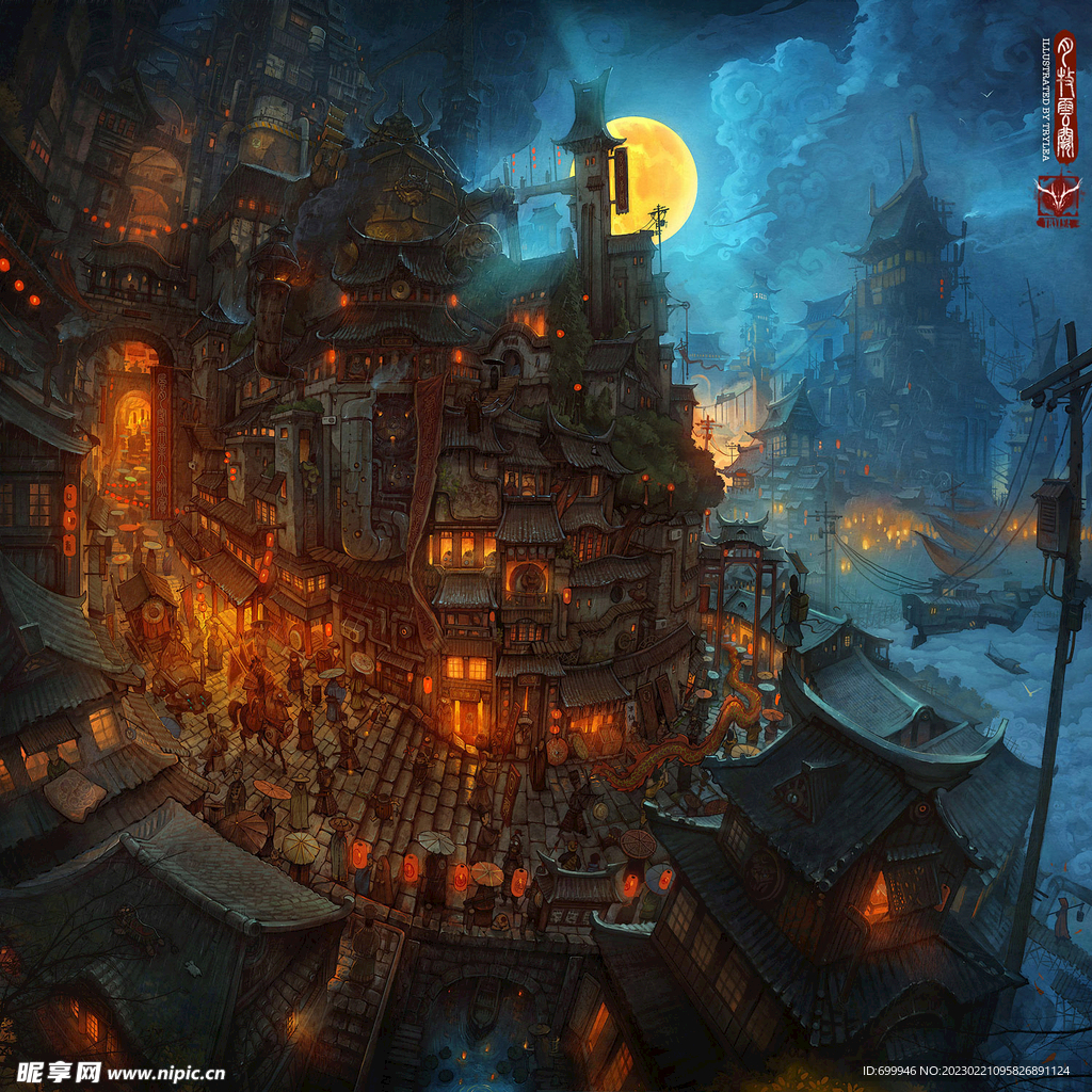 古风 传统建筑 山水风景 亭台