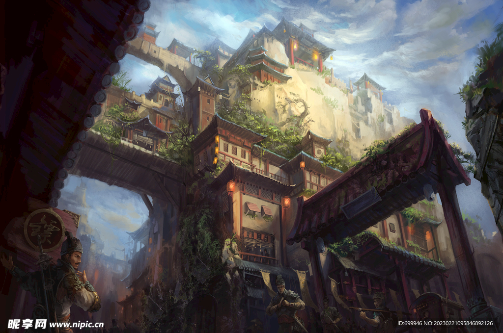 古风 传统建筑 山水风景 亭台