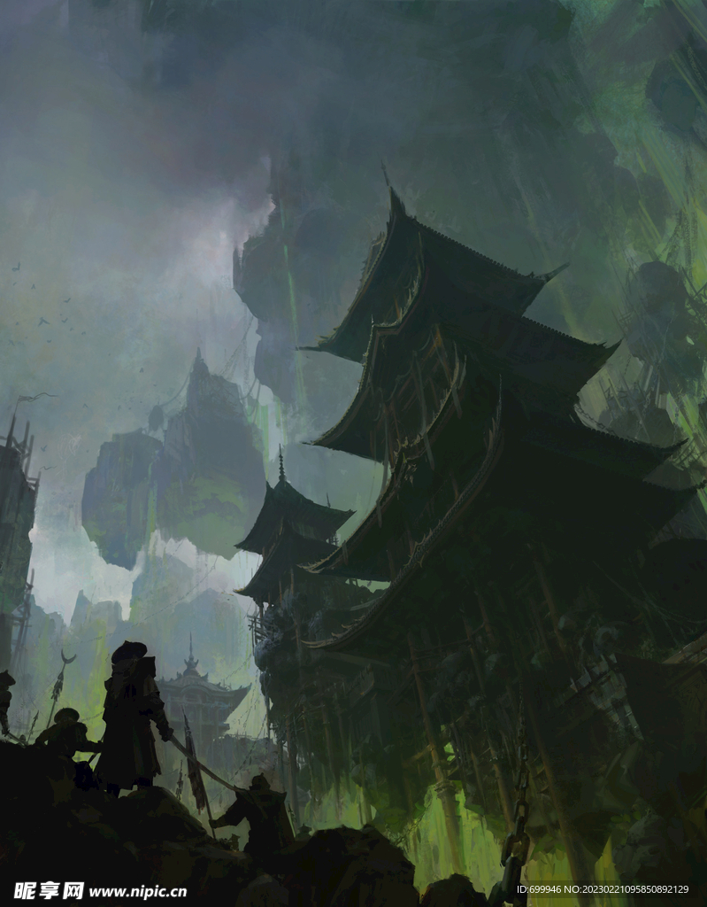 古风 传统建筑 山水风景 亭台