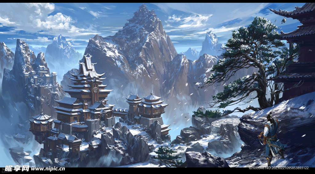 古风 传统建筑 山水风景 亭台