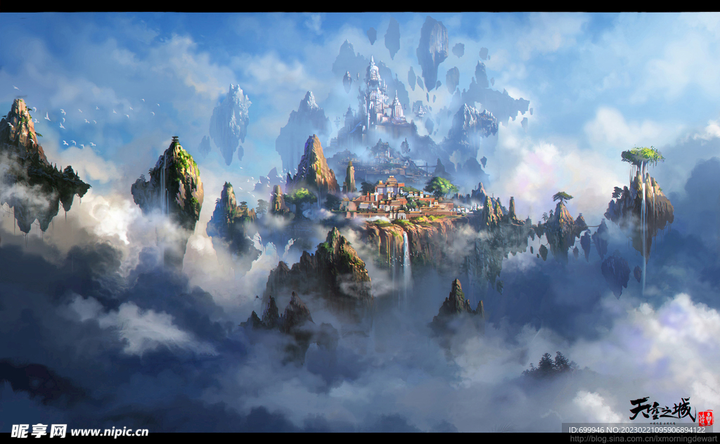 古风传统建筑山水风景