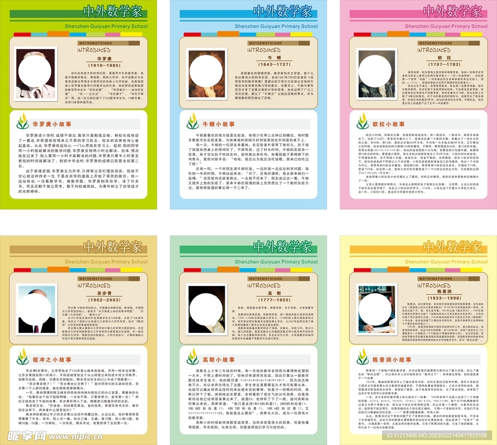 数学名人展板