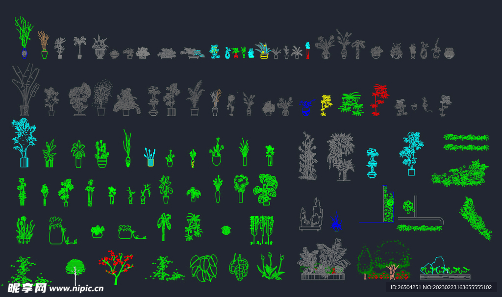 cad植物立面图例
