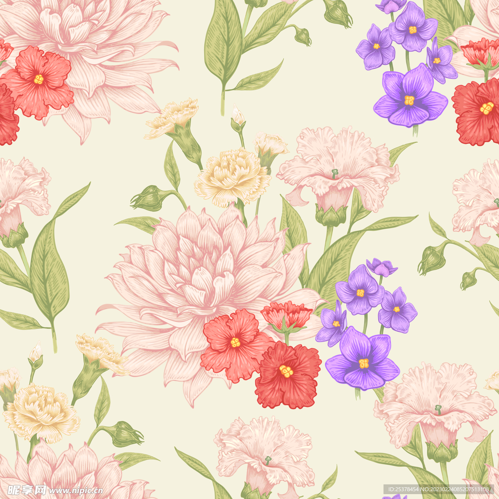 轻奢花卉印花背景