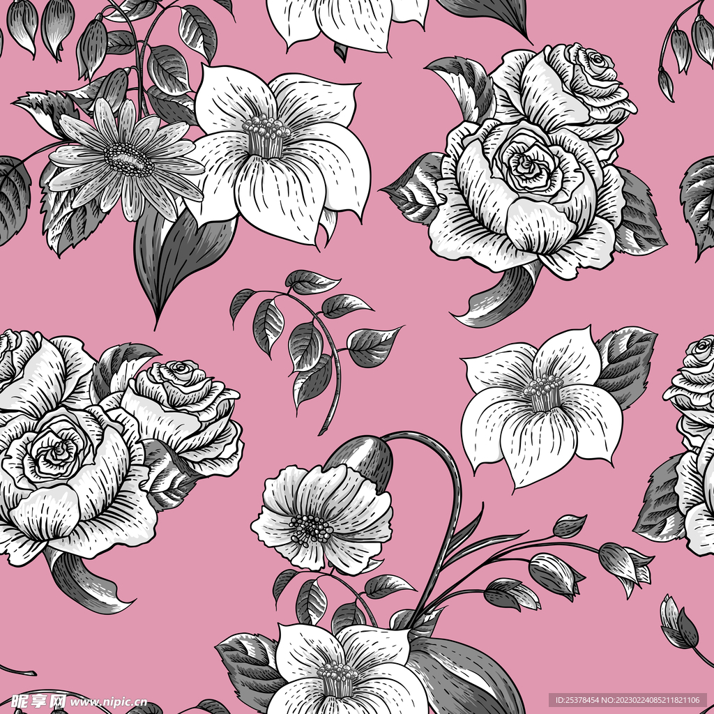 轻奢花卉印花背景