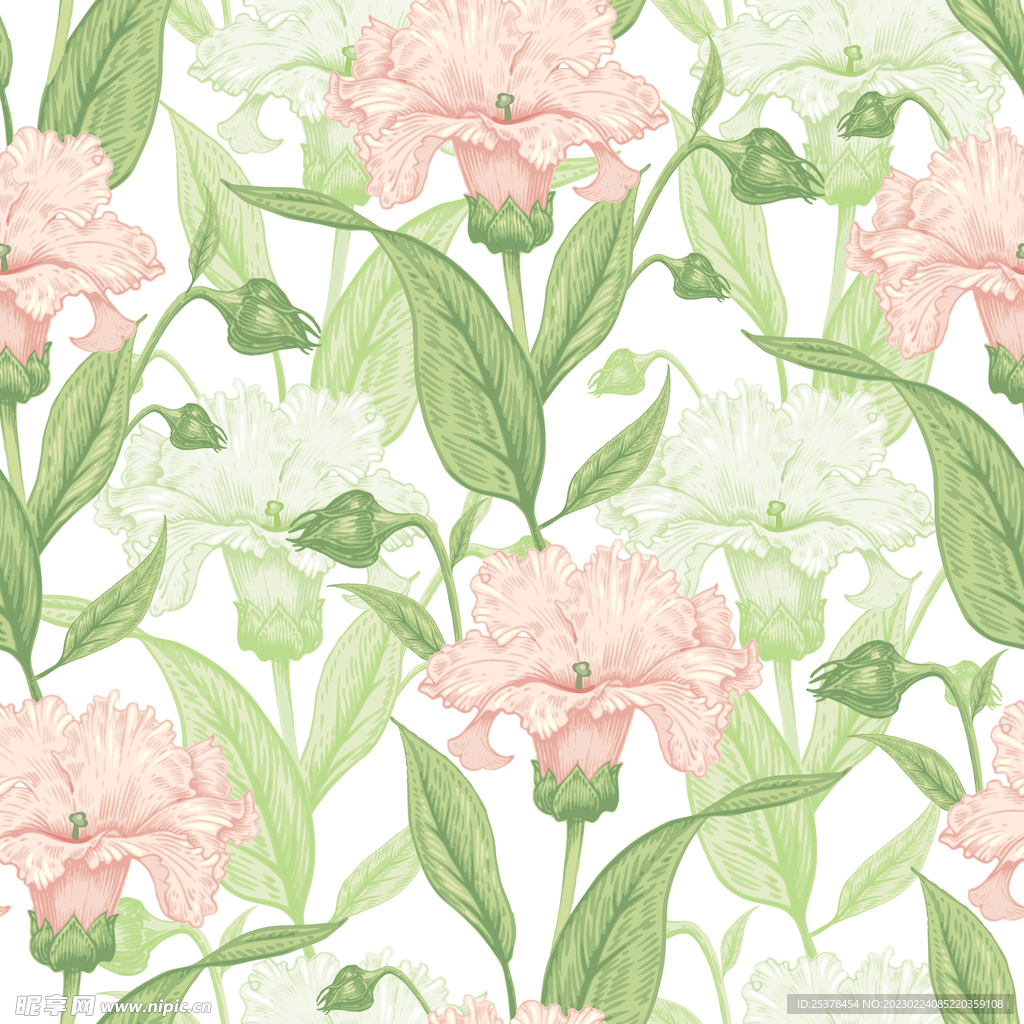 轻奢花卉印花背景