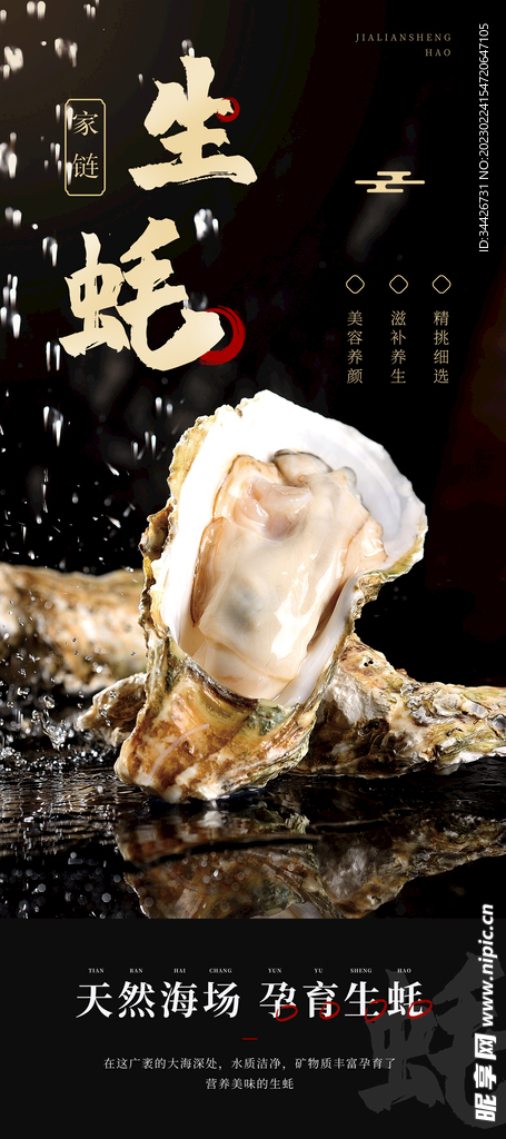 海鲜生蚝海报设计