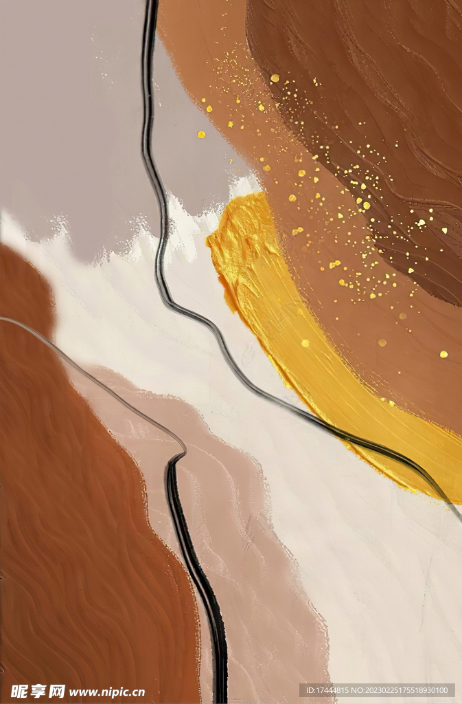 北欧轻奢油画抽象肌理画