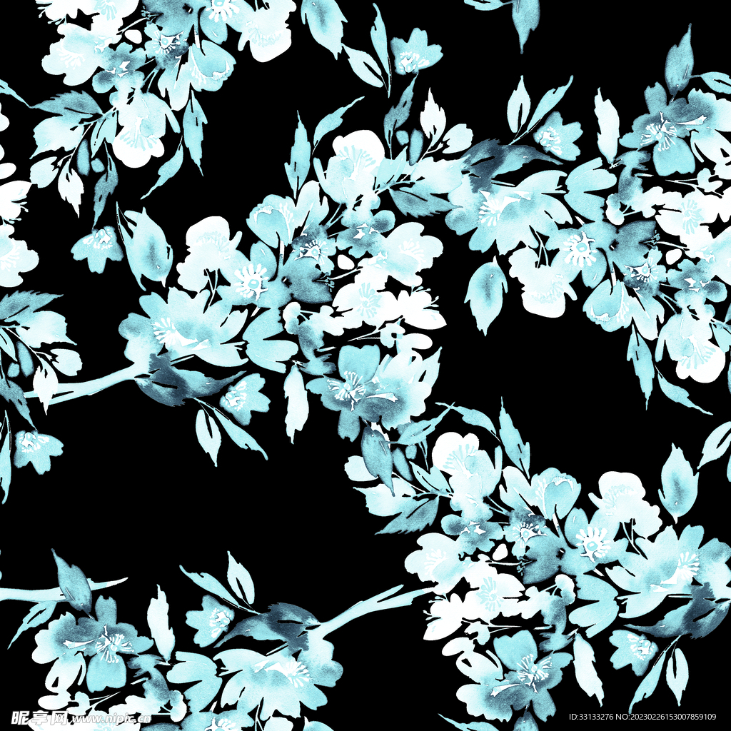 乱花 手绘花 大牌花 数码印花