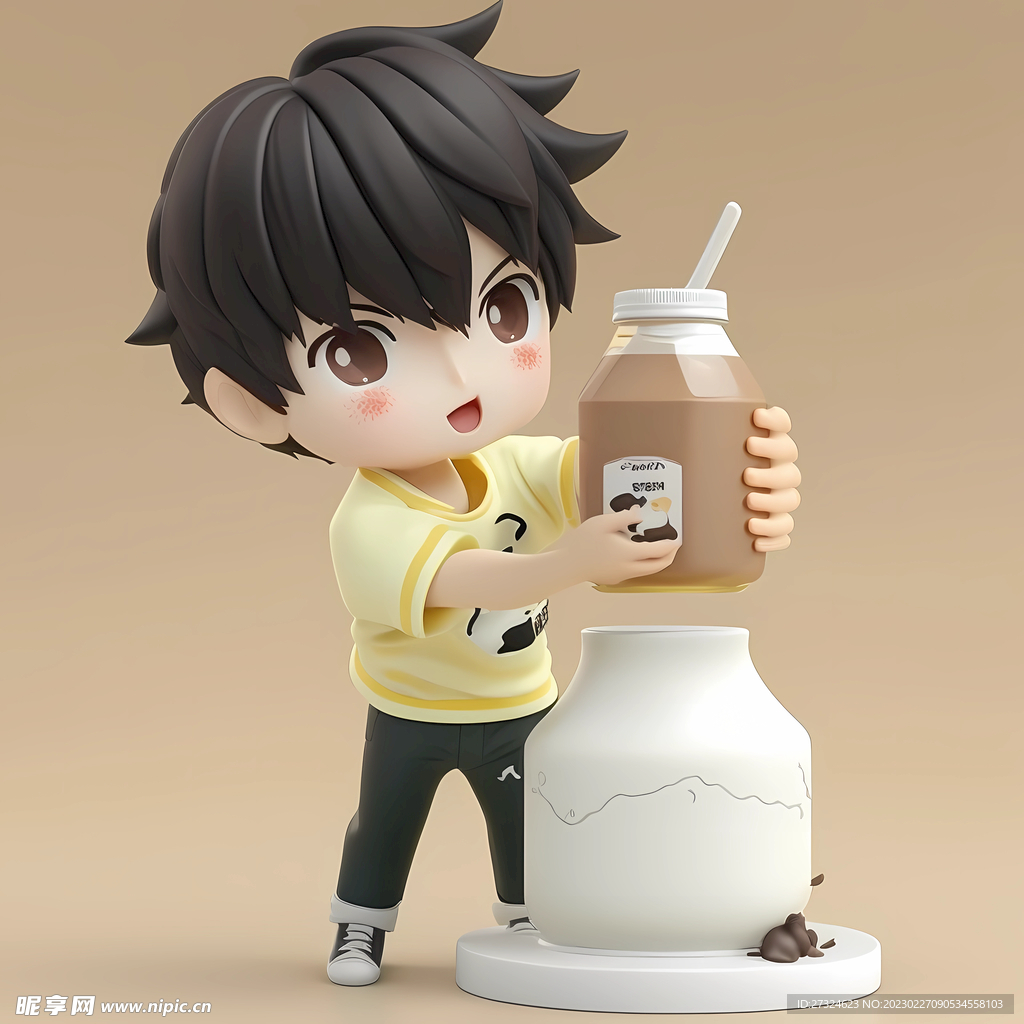 3D奶茶男孩