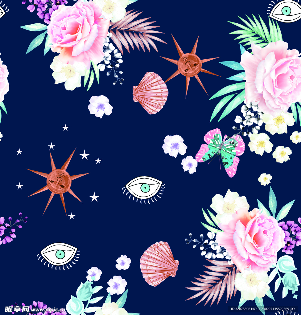 太阳花 贝壳 月季花