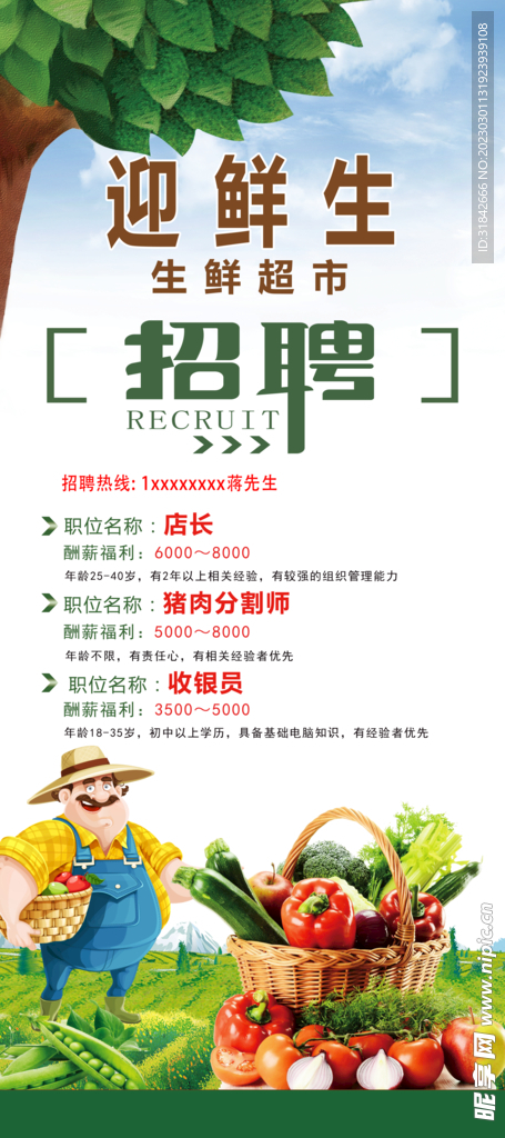 招聘 生鲜 展架